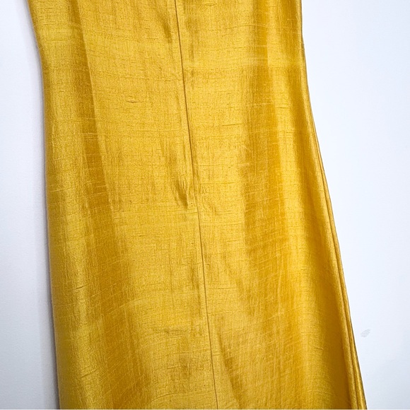 Julia Amory Jane Dress Saffron Yellow Size Small | 100% Silk Dupioni A-Line Midi - Picture 10 of 16